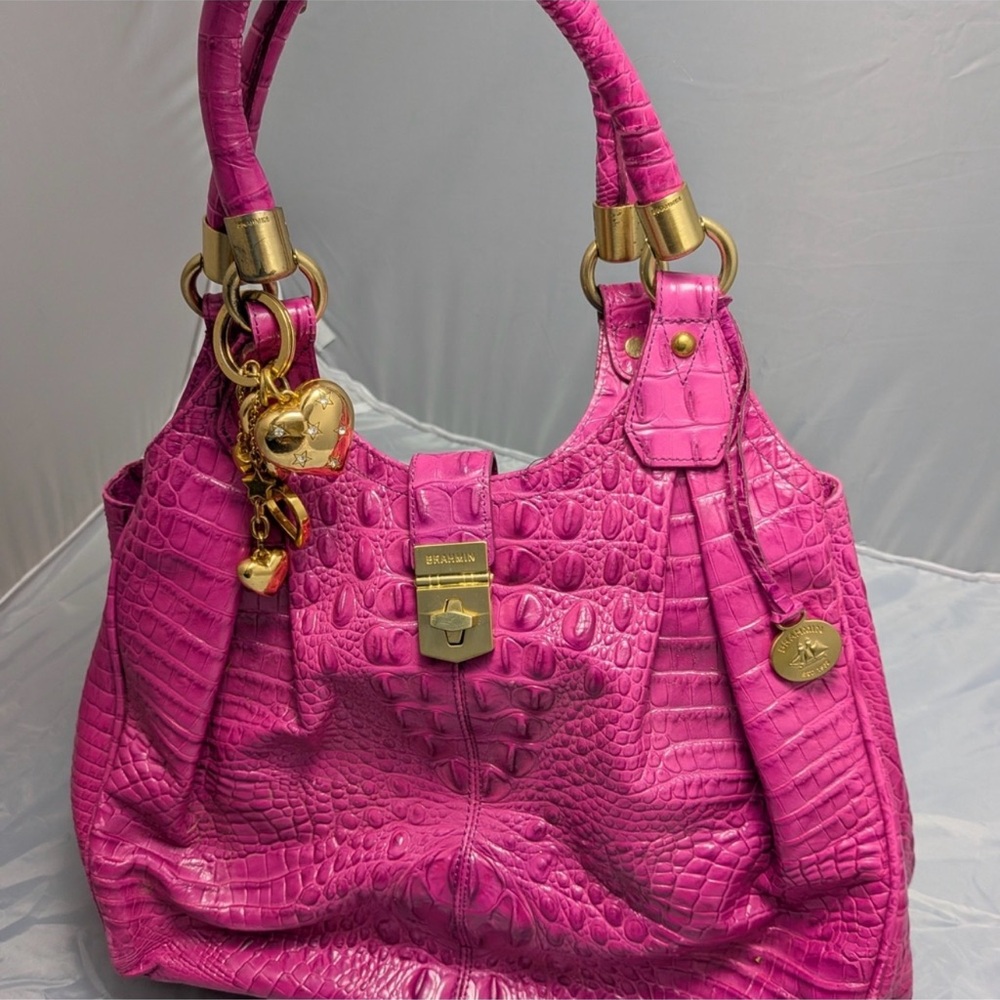 Brahmin Elisa Crocodile Embossed Handbag